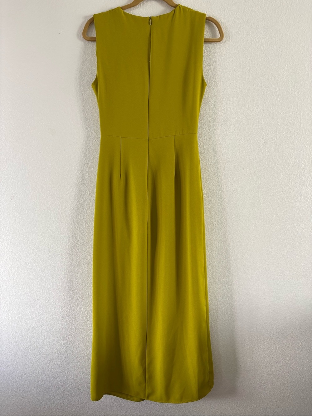 ZARA WOMAN SIDE RUCHED MIDI DRESS MUSTARD LIME| SS24 2900/571 - Picture 13 of 13